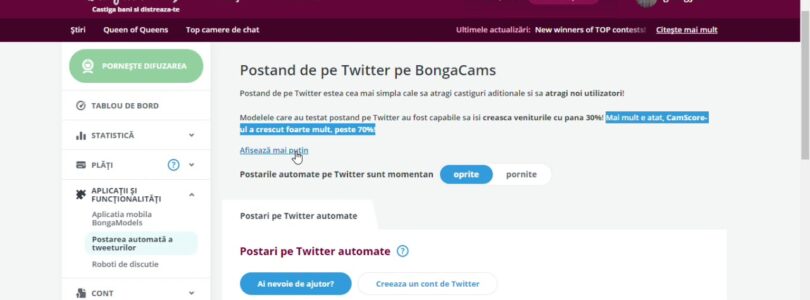 Automatic post from Bongamodels on Twitter when the model goes online

 Video Tutorial Bongacams