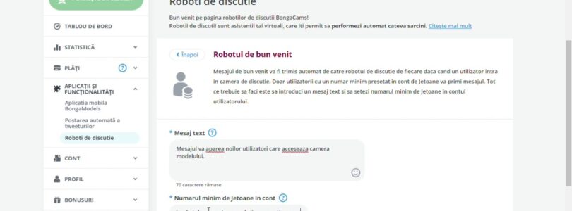 Configuration of the welcome robots ChatBots Bongamodels

 Video Tutorial Bongacams