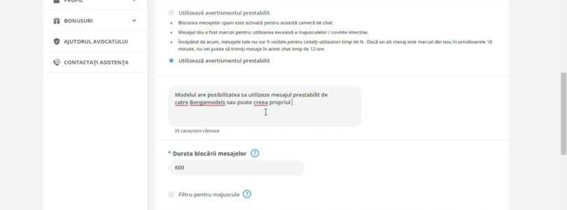 Configuration spam filter ChatBots Bongamodels

 Video Tutorial Bongacams