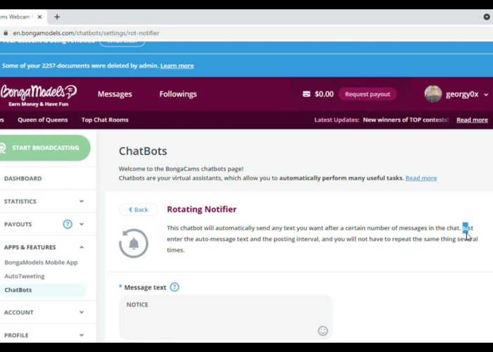 Enable ChatBots on Bongamodels

 Video Tutorial Bongacams
