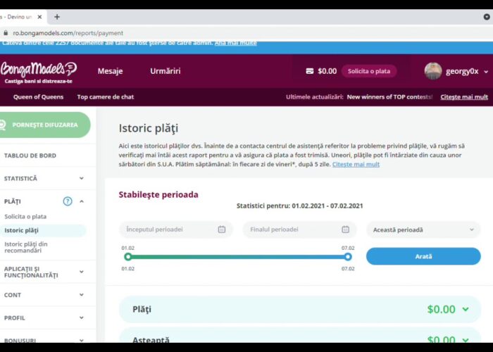 Request instant payment from Bongamodels

 Video Tutorial Bongacams