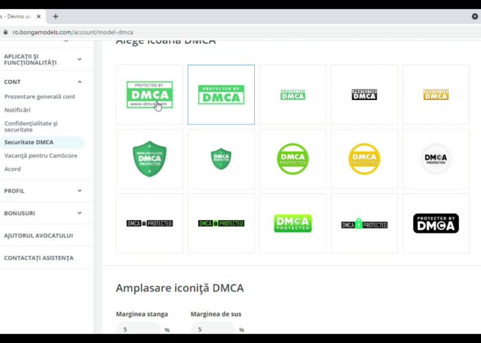 Setting up the Bongamodels DMCA security logo

 Video Tutorial Bongacams