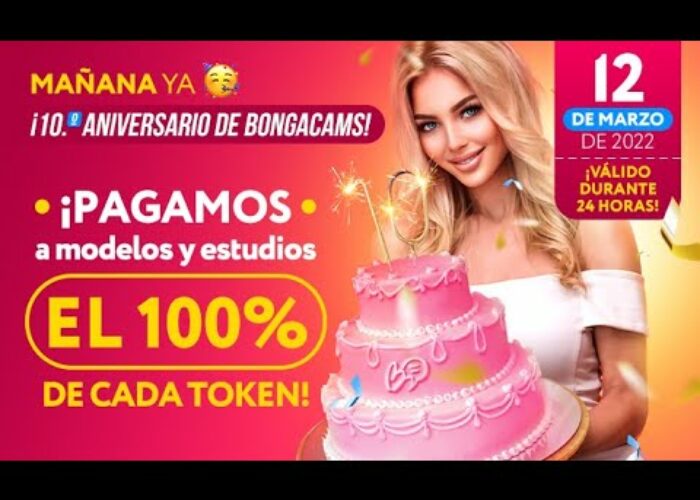 Bongacams is paying 100% of each token to celebrate its 10th anniversary

 Video Tutorial Bongacams
