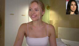 Pretty Blonde Cam Girl Only Teases Chaturbate White Top

