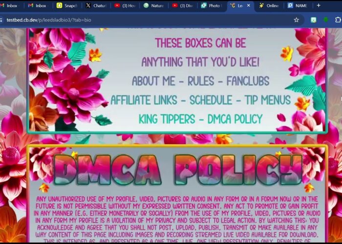 Chaturbate Bright Flowers Themed Bio

