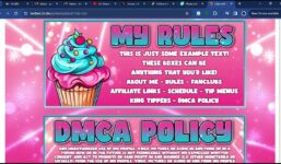 Chaturbate Cupcake themed bio

