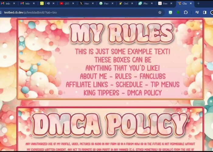 Chaturbate Peach Trees Themed Bio

