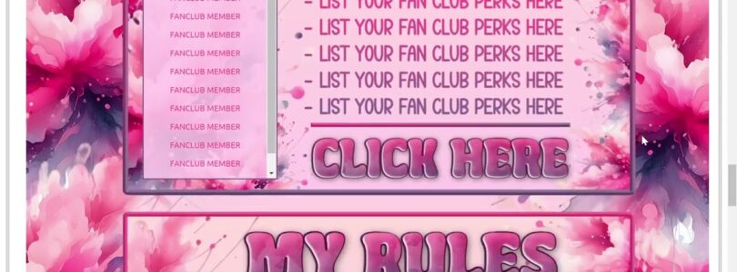 Chaturbate Pink Splash Themed Bio

