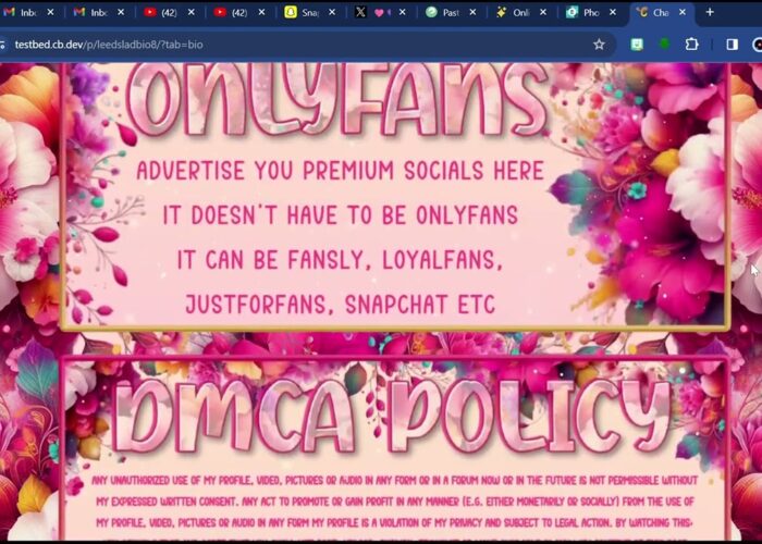 Chaturbate colorful flower themed bio


